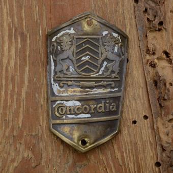 Steuerkopfschild CONCORDIA, Bielefeld, 30-50er Jahre, Originalschild aus Sammlungsbestand 
