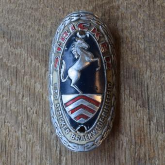 Steuerkopfschild Stricker, 50er Jahre, Originalschild aus Sammlungsbestand 