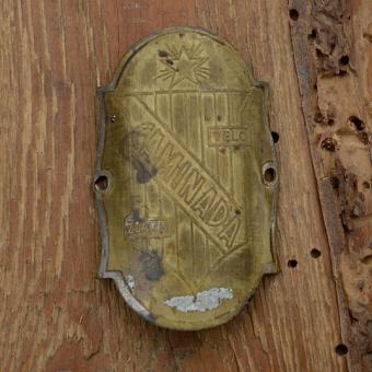 Steuerkopfschild CAMINADA, 30-50er Jahre, Originalschild aus Sammlungsbestand 