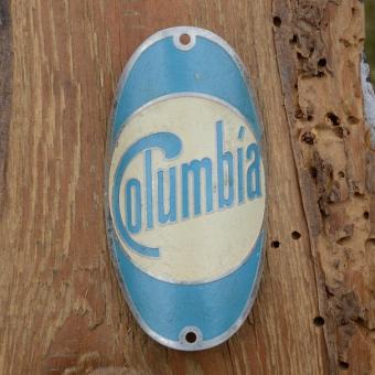 Steuerkopfschild COLUMBIA, 30-50er Jahre, Originalschild aus Sammlungsbestand 