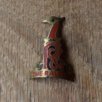 Steuerkopfschild The Raleigh, 50-60er Jahre, Originalschild aus Sammlungsbestand 