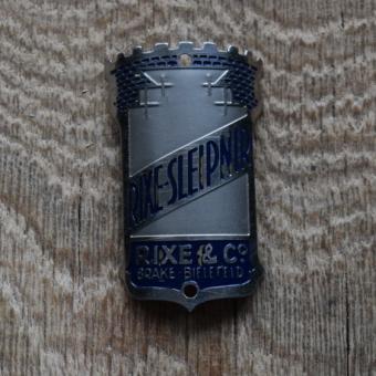 Steuerkopfschild Rixe-Sleipnir, 30er Jahre, Originalschild aus Sammlungsbestand 