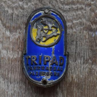 Steuerkopfschild Tripad Paderborn, 50er Jahre, Originalschild aus Sammlungsbestand 