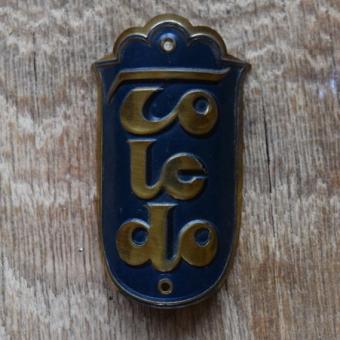 Steuerkopfschild Toledo, 30-50er Jahre, Originalschild aus Sammlungsbestand 