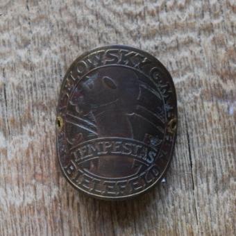 Steuerkopfschild Tempestas Kaselowsky Bielefeld, 30er Jahre, Originalschild aus Sammlungsbestand 