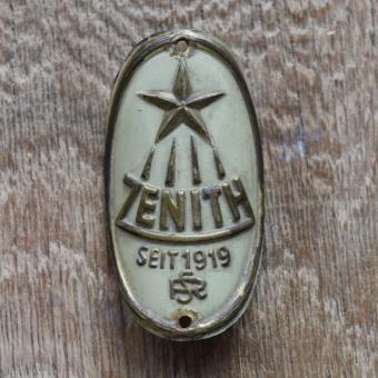 Steuerkopfschild Zenith, 30-50er Jahre, Originalschild aus Sammlungsbestand 