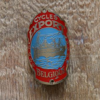 Steuerkopfschild Cycles Export, 30-50er Jahre, Originalschild aus Sammlungsbestand 
