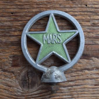 Schutzblechfigur MARS, Alu Druckguss, orig. Altbestand 50er Jahre, Zustand siehe Bild 