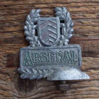 Schutzblechfigur ARSENAL, Alu Druckguss, orig. Altbestand 50er Jahre, Zustand siehe Bild 