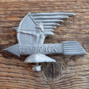 Schutzblechfigur SUDBRACK, Alu Druckguss, orig. Altbestand 30-50er Jahre, Zustand siehe Bild 