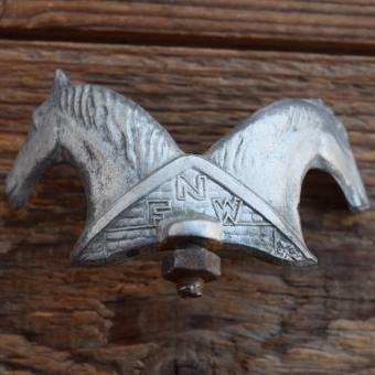 Schutzblechfigur FAHRRAD WERKE NIEDERSACHSEN, Alu Druckguss, orig. Altbestand 50er Jahre 