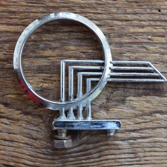 Schutzblechfigur W. SCHLOTE (ein Bolzen ab), Zinkdruckguss verchromt, orig. Altbestand, Zustand siehe Bild 