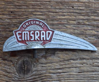 Schutzblechfigur EMSRAD, Alu Druckguss, orig. Altbestand 50er Jahre, Zustand siehe Bild 