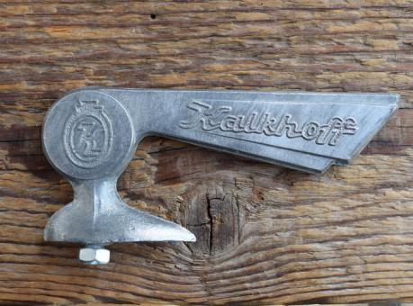 Schutzblechfigur KALKHOFF, Alu Druckguss, orig. Altbestand 50er Jahre, Zustand siehe Bild 