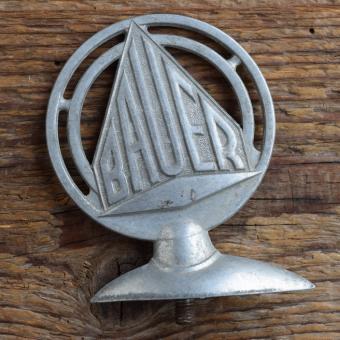 Schutzblechfigur BAUER, Alu Druckguss, orig. Altbestand 50er Jahre, Zustand siehe Bild 