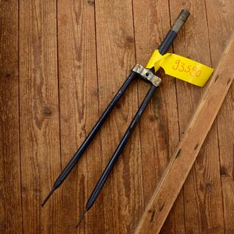 Gabel 28"orig. 70er J. unrestauriert, Schaftlänge 201 mm, Scheidenlänge 385 mm, Weite oben 54 mm, Zustand siehe Bilder  