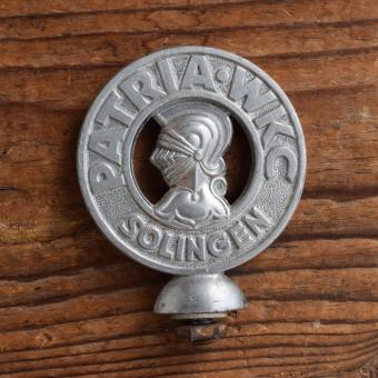 Schutzblechfigur PATRIA WKC SOLINGEN, Alu Druckguss, orig. Altbestand 30-50er Jahre, Zustand siehe Bild 