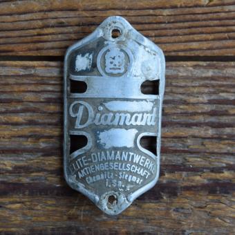 Steuerkopfschild DIAMANT, 50er Jahre, Originalschild aus Sammlungsbestand 