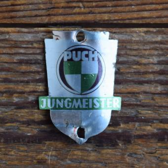 Steuerkopfschild PUCH JUNGMEISTER, 70er Jahre, Originalschild aus Sammlungsbestand 