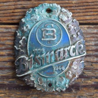 Steuerkopfschild BISMARCK, 50er Jahre, Originalschild aus Sammlungsbestand 
