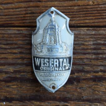 Steuerkopfschild WESERTAL, 50er Jahre, Originalschild aus Sammlungsbestand 