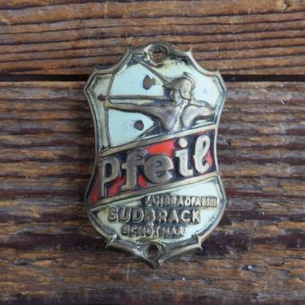 Steuerkopfschild PFEIL, 50er Jahre, Originalschild aus Sammlungsbestand 