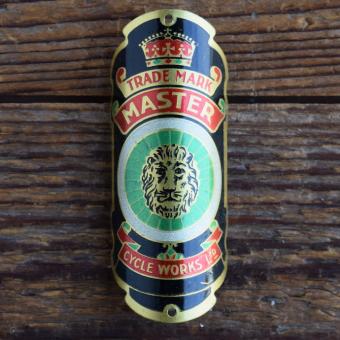 Steuerkopfschild TRADE MARK MASTER, 50er Jahre, Originalschild aus Sammlungsbestand 