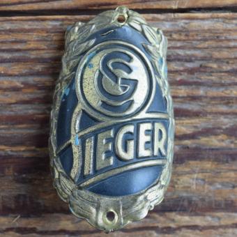 Steuerkopfschild SIEGER, 50er Jahre, Originalschild aus Sammlungsbestand 