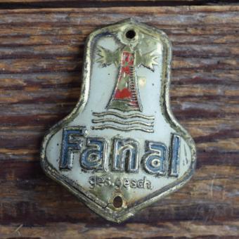Steuerkopfschild FANAL, 50er Jahre, Originalschild aus Sammlungsbestand 