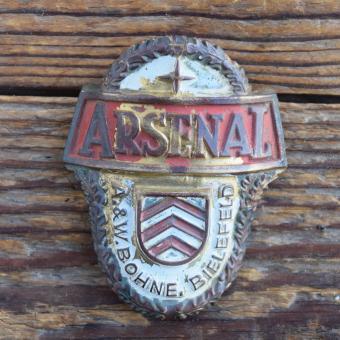 Schutzblechwappen für hinten ARSENAL, 50er Jahre, Originalwappen aus Sammlungsbestand  