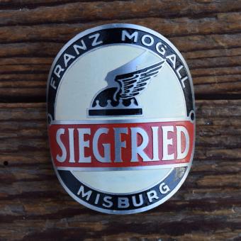 Steuerkopfschild SIEGFRIED, 50er Jahre, Originalschild aus Sammlungsbestand 