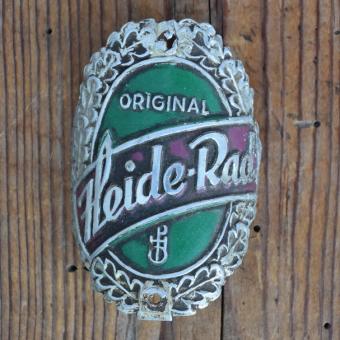 Steuerkopfschild HEIDE-RAD, 50er Jahre, Originalschild aus Sammlungsbestand 