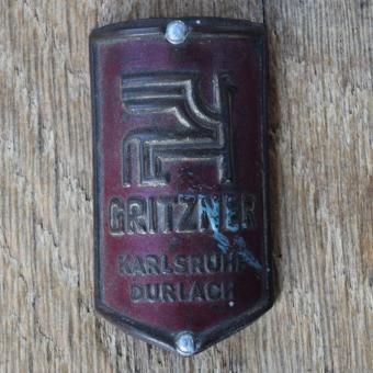 Steuerkopfschild GRITZNER, 50er Jahre, Originalschild aus Sammlungsbestand 