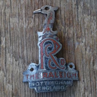Steuerkopfschild RALEIGH, 50er Jahre, Originalschild aus Sammlungsbestand 