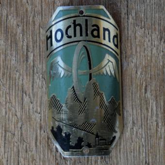 Steuerkopfschild HOCHLAND, 50er Jahre, Originalschild aus Sammlungsbestand 