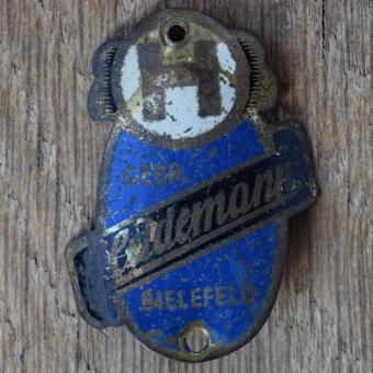 Steuerkopfschild HEIDEMANN, 50er Jahre, Originalschild aus Sammlungsbestand 