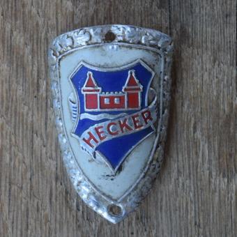 Steuerkopfschild HECKER, 50er Jahre, Originalschild aus Sammlungsbestand 