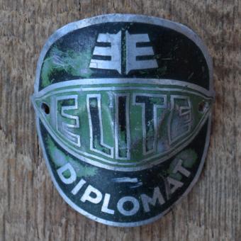 Steuerkopfschild ELITE DIPLOMAT, 30er Jahre, Originalschild aus Sammlungsbestand 