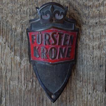 Steuerkopfschild FÜRSTEN KRONE, 50er Jahre, Originalschild aus Sammlungsbestand 