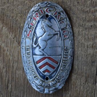 Steuerkopfschild STRICKER, 50er Jahre, Originalschild aus Sammlungsbestand 