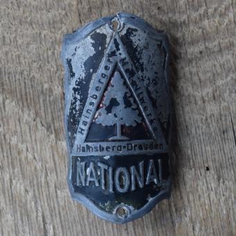 Steuerkopfschild NATIONAL, 30er Jahre, Originalschild aus Sammlungsbestand 