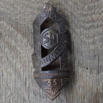 Steuerkopfschild SEIDEL & NAUMANN, 30er Jahre, Originalschild aus Sammlungsbestand 