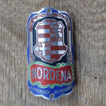 Steuerkopfschild NORDENA, 50er Jahre, Originalschild aus Sammlungsbestand 