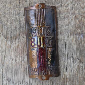 Steuerkopfschild NÜRBURG, 30er Jahre, Originalschild aus Sammlungsbestand 