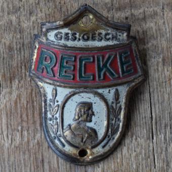 Steuerkopfschild RECKE, 50er Jahre, Originalschild aus Sammlungsbestand 