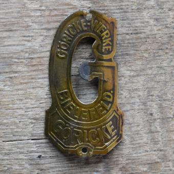 Steuerkopfschild GÖRICKEWERKE, 20er Jahre, Originalschild aus Sammlungsbestand 