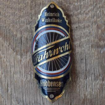 Steuerkopfschild FAHRWOHL, 20er Jahre, Originalschild aus Sammlungsbestand 