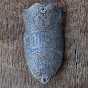 Steuerkopfschild WOLFRAM, 50er Jahre, Originalschild aus Sammlungsbestand 