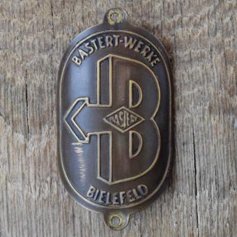 Steuerkopfschild BASTERT-WERKE, 50er Jahre, Originalschild aus Sammlungsbestand 