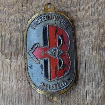 Steuerkopfschild BASTERT-WERKE, 50er Jahre, Originalschild aus Sammlungsbestand 